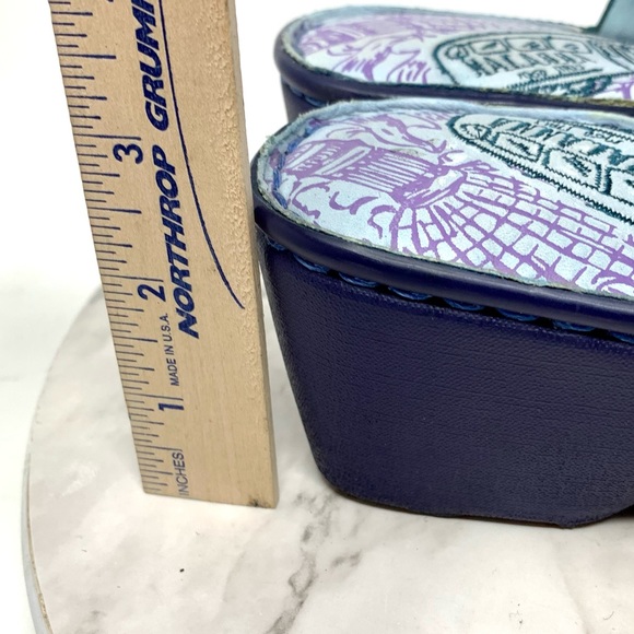 Macanna 3D Floral Mixed Media Print Leather Platform Sandals 7/37 Maximalist - Picture 15 of 16